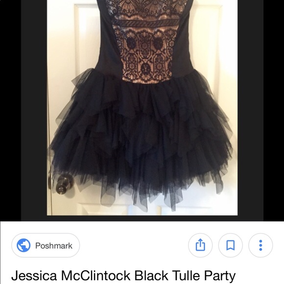 Jessica McClintock Black and Gold Dress - Picture 6 of 7